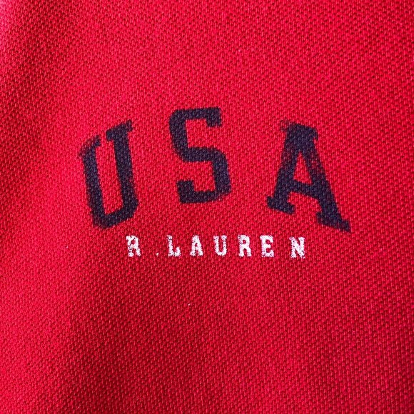 Polo Ralph Lauren USA Red Golf Shirt Embroidered Big Pony - Picture 11 of 13